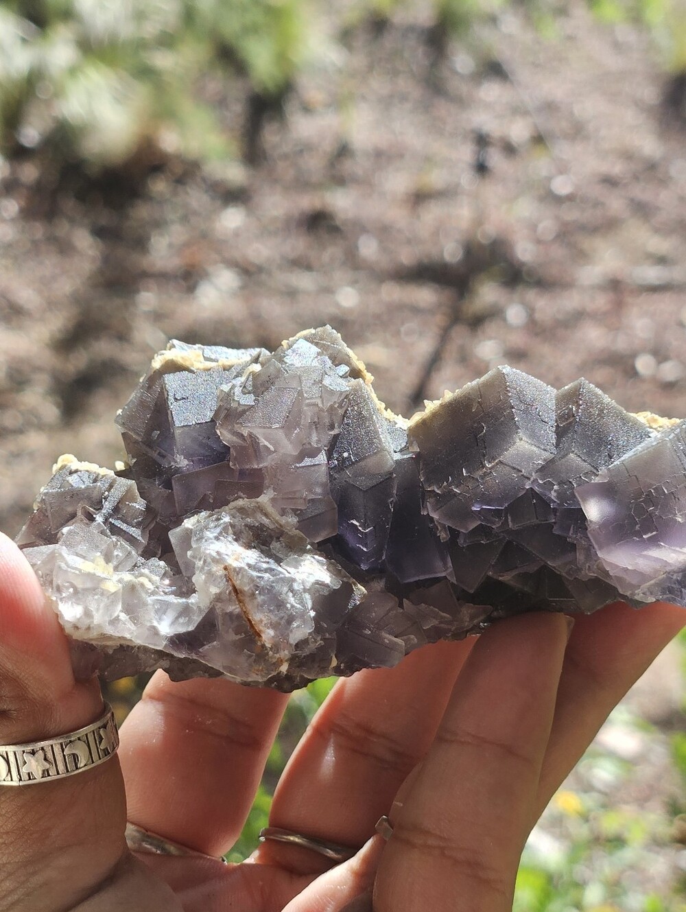 Grey/Purple Fluorite With Calcite/Barite- Pakistan